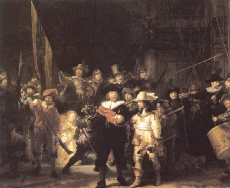 REMBRANDT Harmenszoon van Rijn The Company of Frans Banning Cocq and Willem van Ruytenburch also Known as the Night Watch China oil painting art